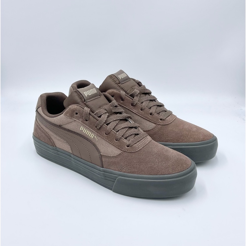 NEW Puma Court Classic Vulc Brown Leather Casual Sneaker 40413103 Men’s size 10